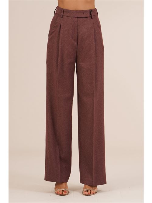 Pantalone palazzo con pinces bordeaux The First | 577 BELGRADOBORDEAUX